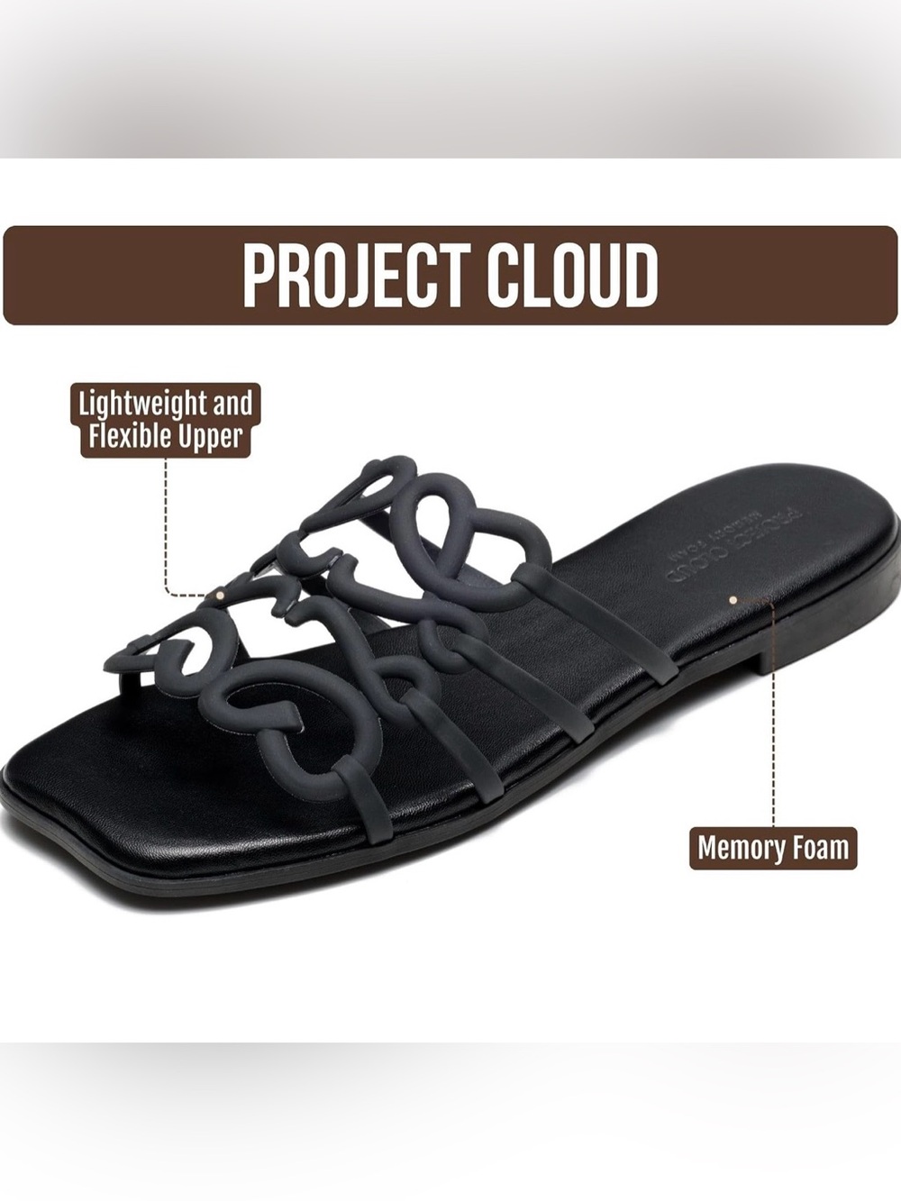 Project Cloud Flat 
Dressy Designer Sandals, Size 6, BNIB - Picture 2 of 7